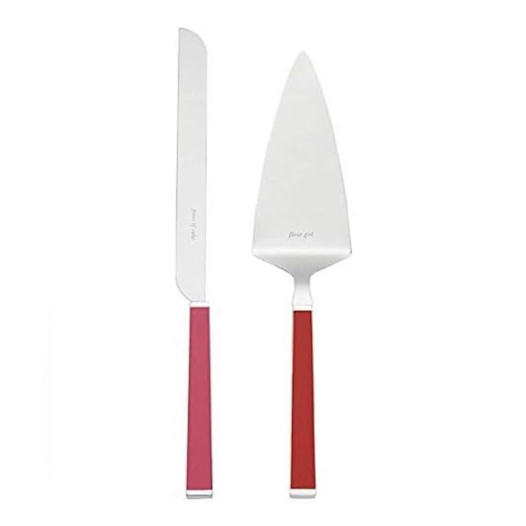 Kate Spade Lenox Juno Drive- 2 piece dessert set pink & red NIB - Picture 2 of 10